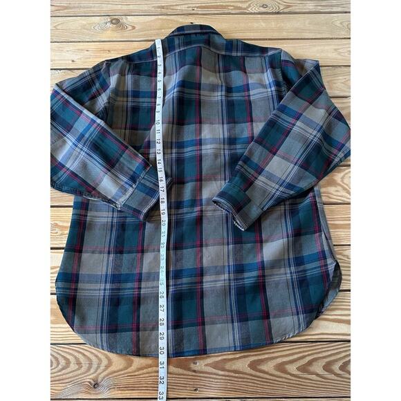 Vintage Sir Pendleton 100% Virgin Wool Plaid Button Up Shirt Size Medium Green - Picture 4 of 6